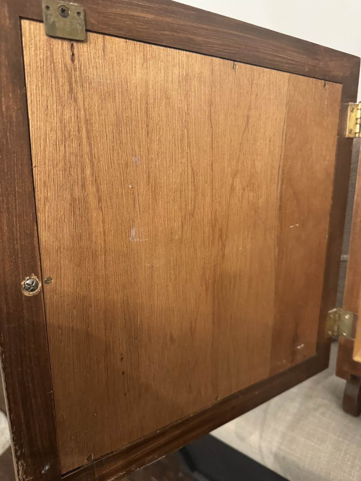 RARE Antique 1900s Hand Made Medicine Cabinet Mirror and towel bar