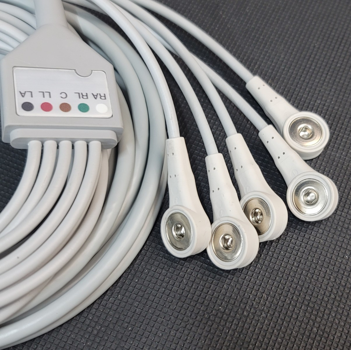 Welch Allyn ECG Cable 6 Pin 5 Leads Snap AHA Compatible 12' 008-0313-00