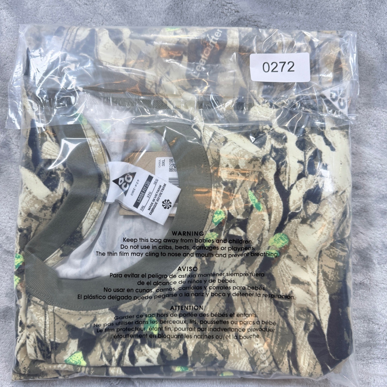 Nike ACG Dri Fit Leafcutter Loose Fit Men's 3XL T Shirt Camo hj0794-222