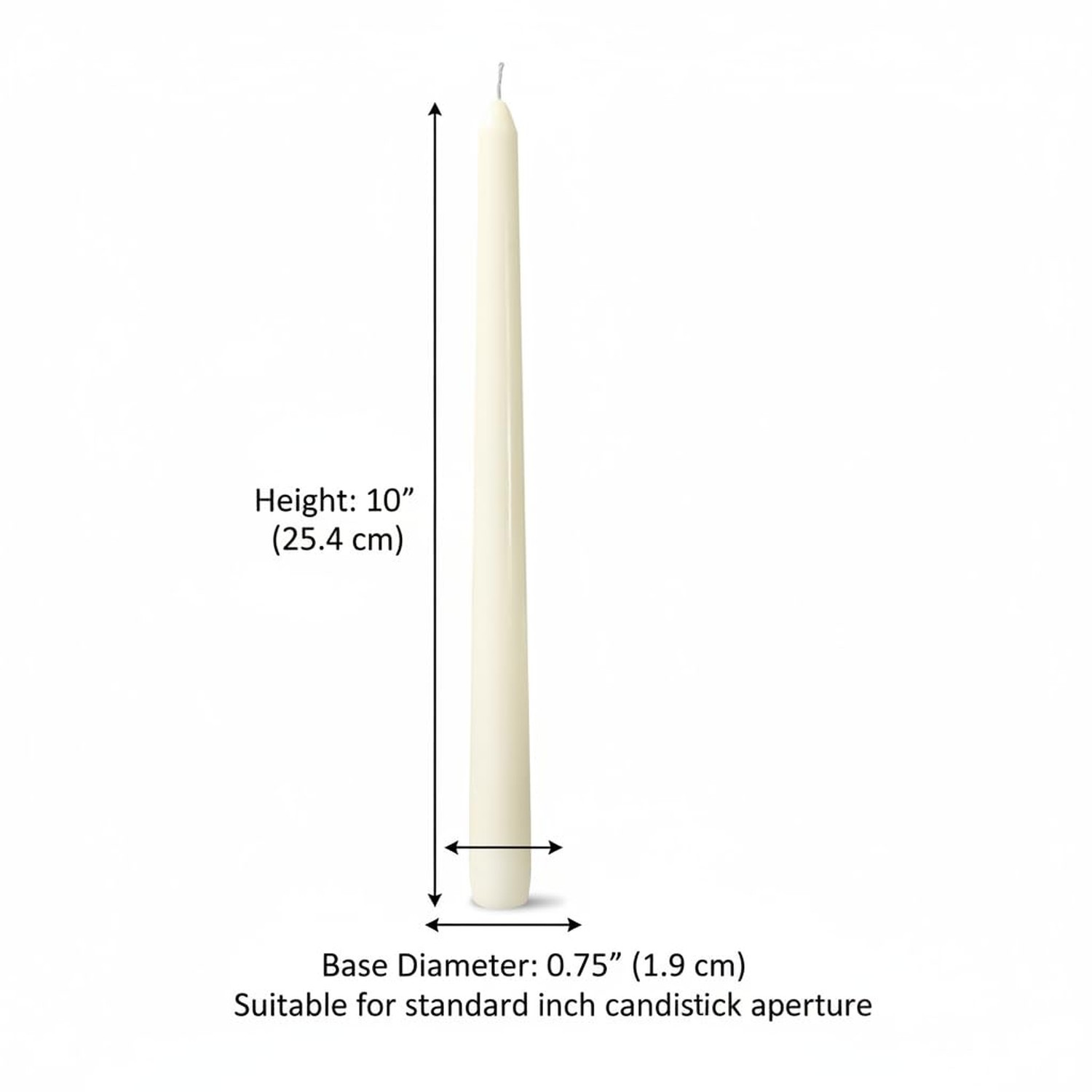 12 Pack Ivory Taper Candles丨Taper Candles 10 Inch Dripless丨Unscent