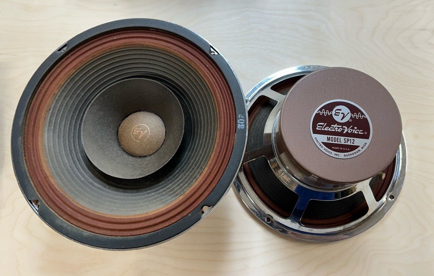 EV SP12 Full Range Speakers Pair Electro Voice 12” Whizzer Cone Working