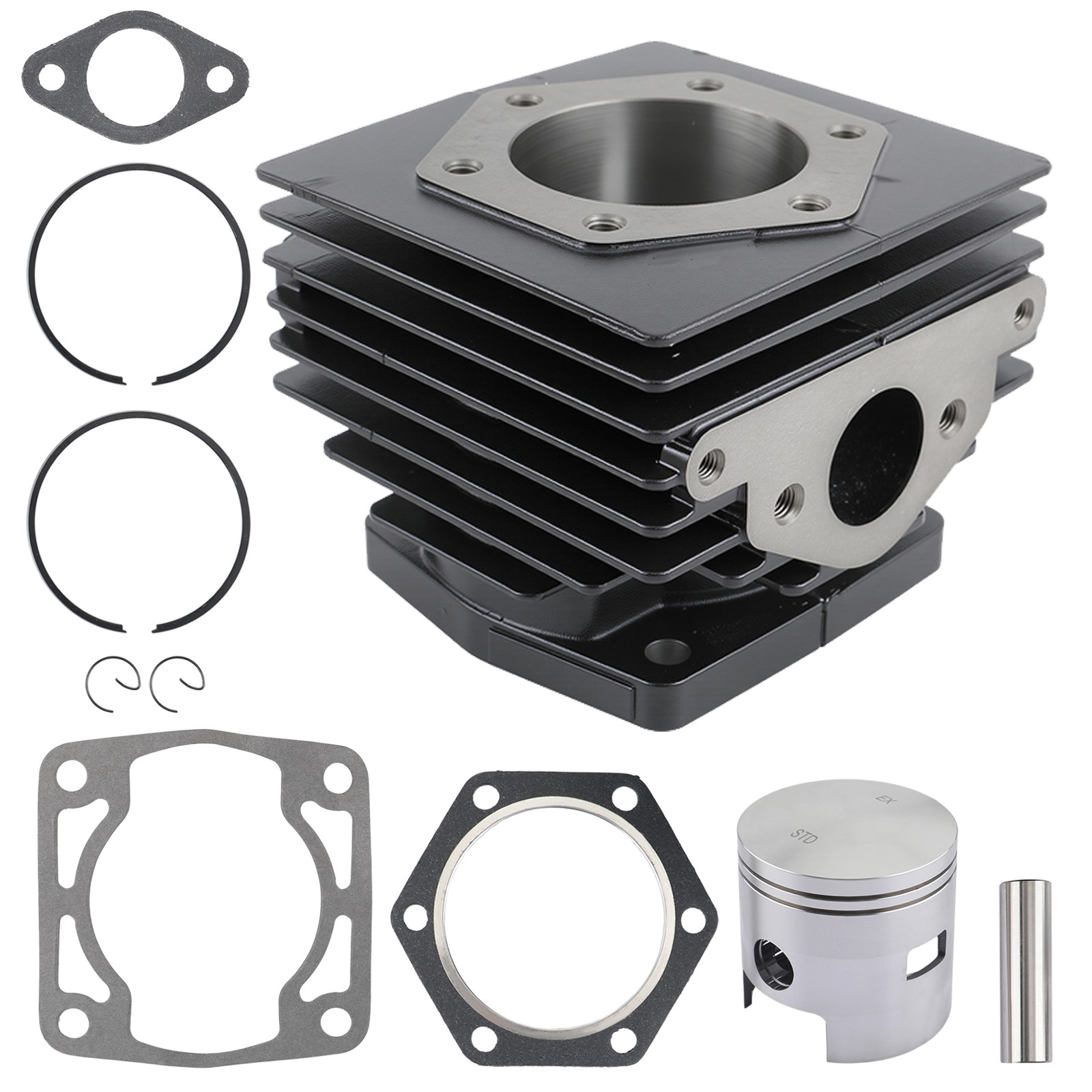 For 1976-1988 EZGO 2 Cycle Gas Golf Cart Top End Rebuild Kit Cylinder & Piston