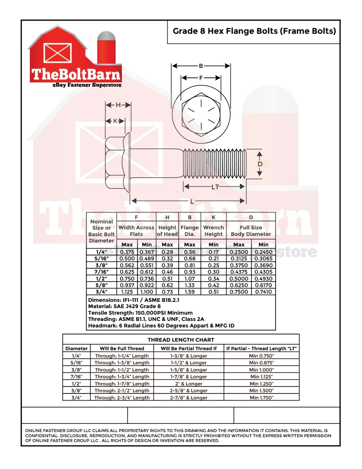 7/16"-14 Grade 8 Hex Flange Screws Frame Bolts Phos Oil (Pick Length & Qty)