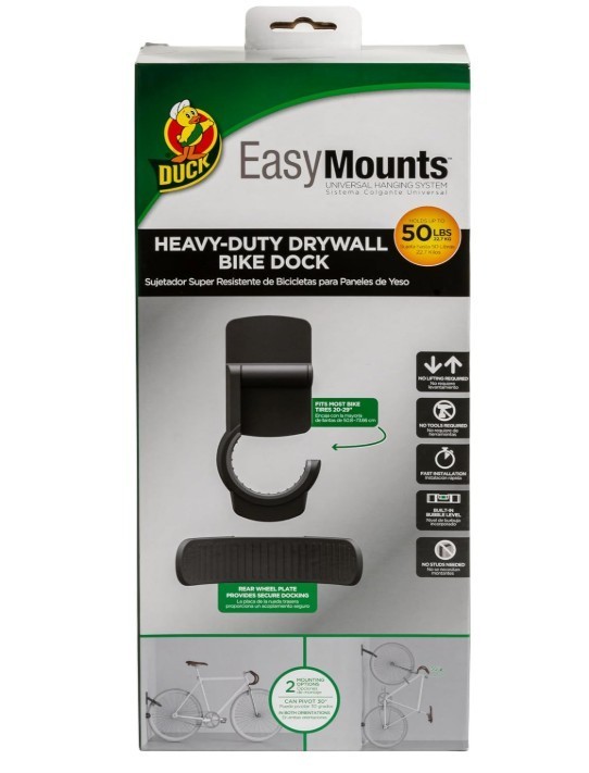 DUCK Easy Mounts Heavy Duty Dry Wall Bike Dock Rack Mount hanging system 50# lbs