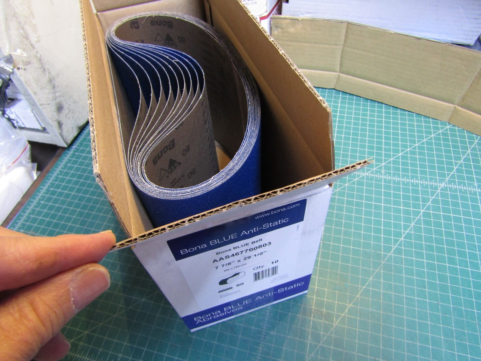 10 – Bona Blue AAS467700803 BLUE 8" Sanding Belts 7-7/8” x 29-1/2” 80 Grit NEW