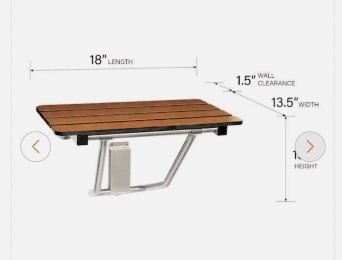 Lift-Assist SSB wall-mounted bathroom shower seat bench