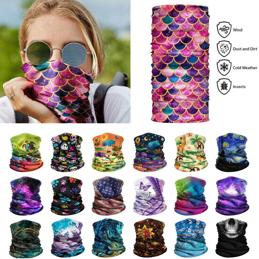 Bandana Tube Scarf Wear Face Cover Mask Neck Gaiter Headband for Outdoor Sports