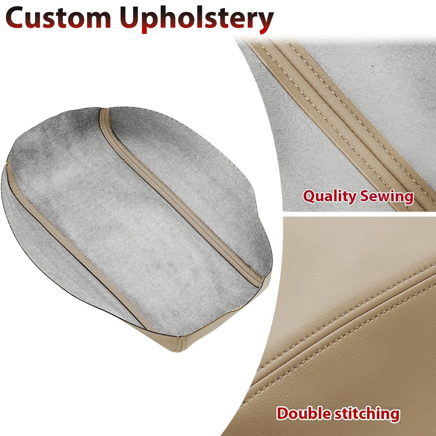 Fits 08-13 Toyota Highlander Leather Center Console Lid Armrest Cover Beige Tan