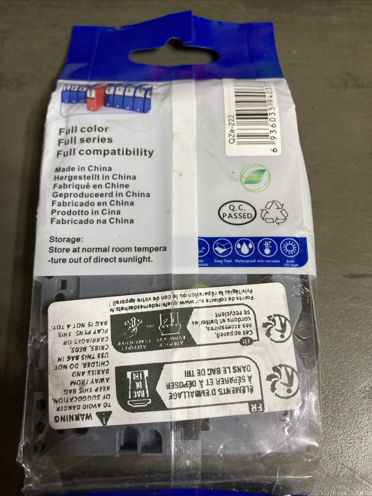 Tape Cassette Laminated 9MM Red On White Tape QZe-222 Printer Brand New