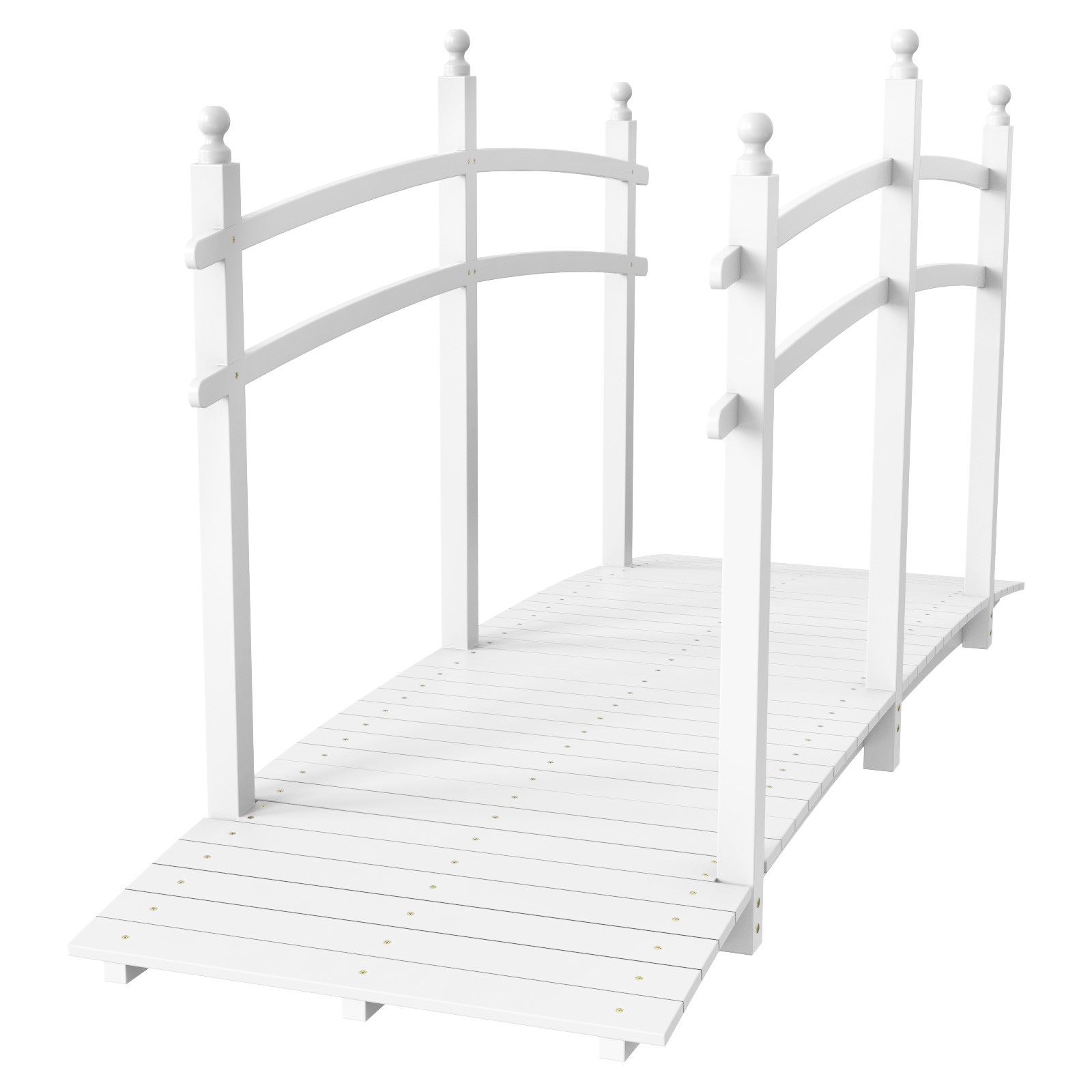 7.5FT Wooden Bridge w/ Handrails Decor Fir Wood for Yard Outdoor Garden Stable