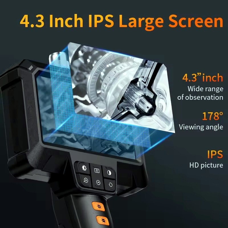 4.3" IPS 1080P HD Screen Handheld Industrial 5m Endoscope Camera Pipe Waterproof