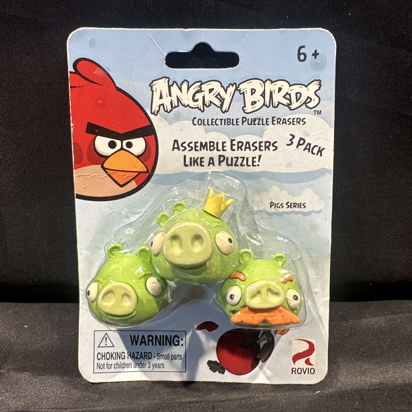 NEW On Card SHIPS FREE 2011 Angry Birds Collectible Puzzle Erasers Pig Series