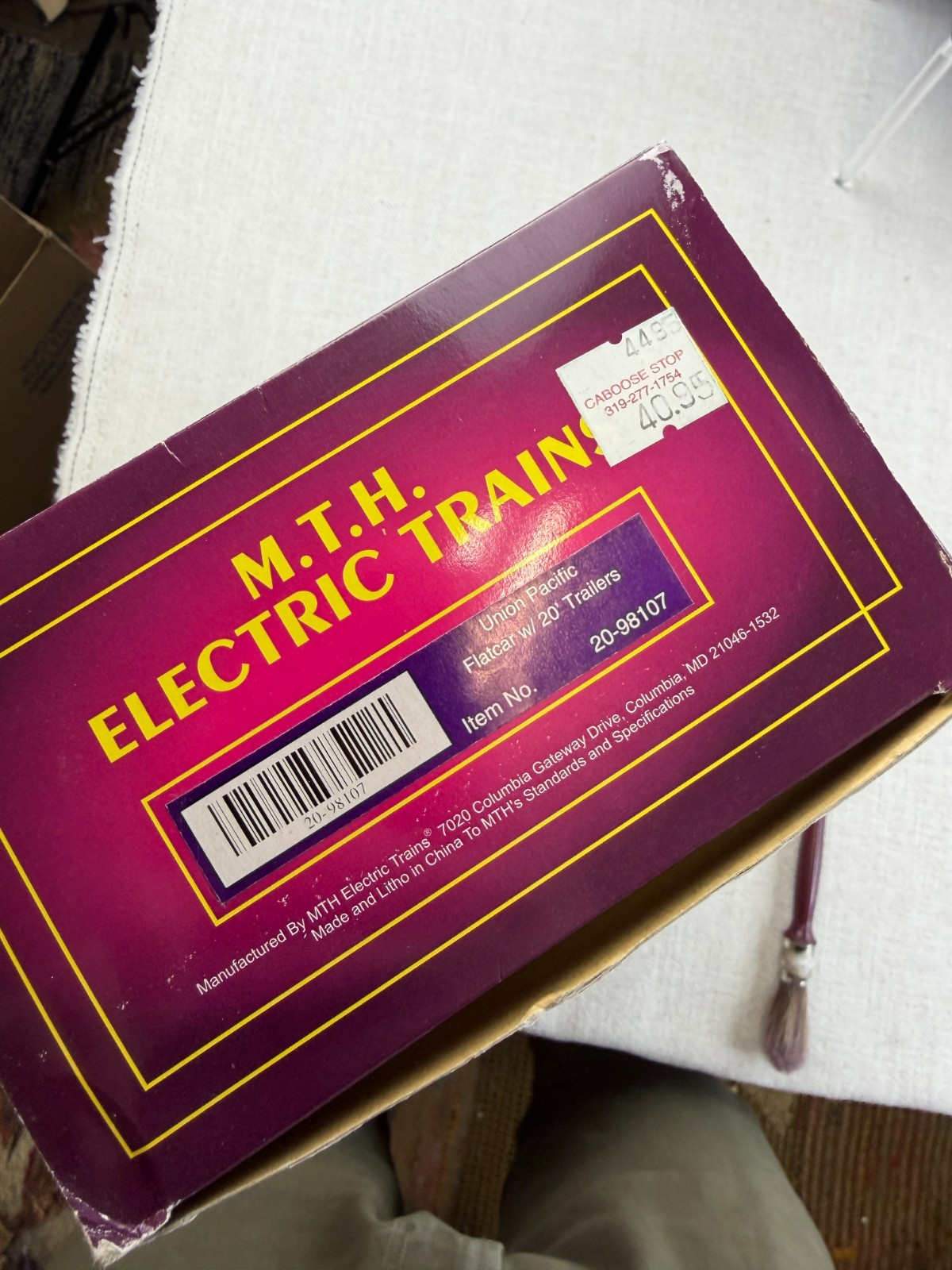 Mth Premier Union Pacific Flatcar 20’ Trailers 20-98107 O Scale