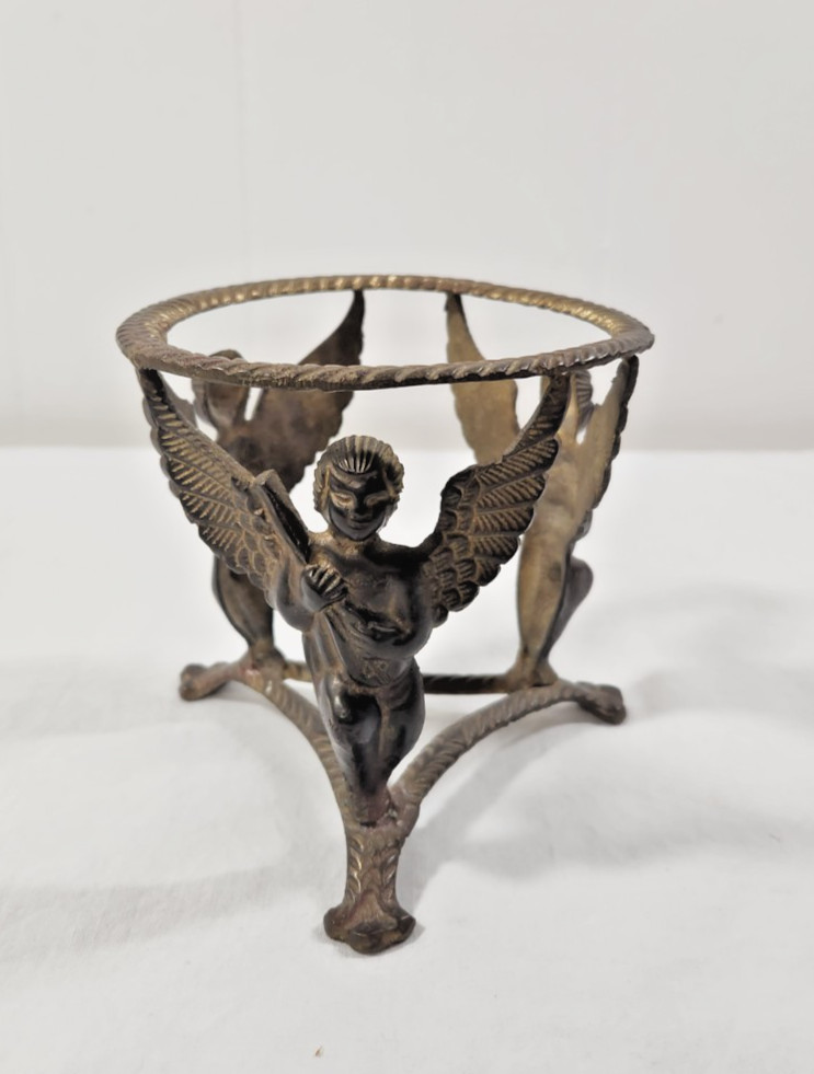 MCM Vintage Brass Plant Stand, Angels, Bowl Caddy, Pot Holder, Orb Cradle