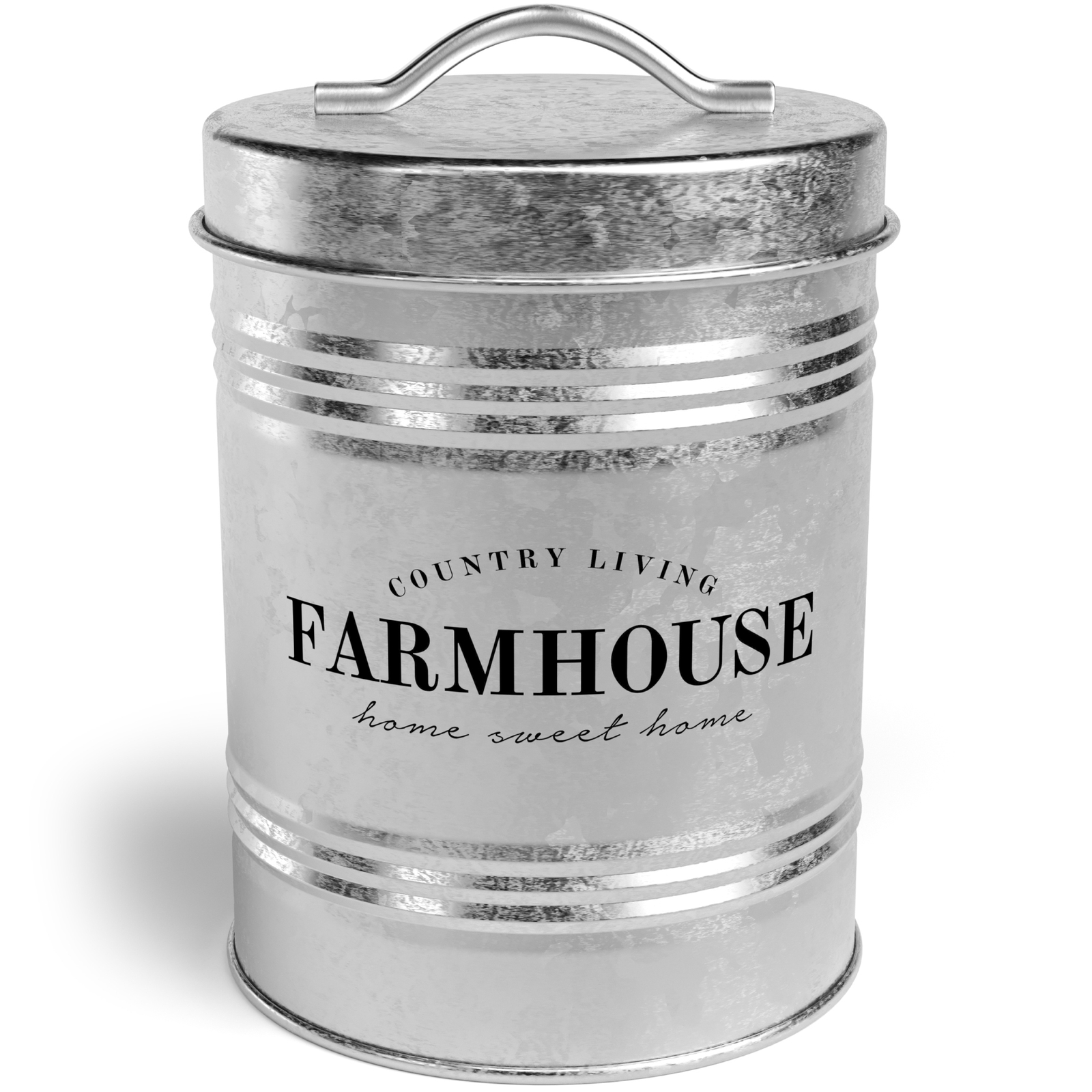 Amici Home Farmhouse Country Living Galvanized Metal Kitchen Storage Canister
