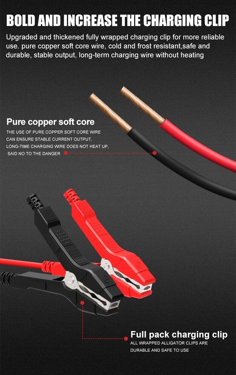 12V Smart Car Battery Charger Automatic Lifepo4 Repair Maintainer Trickle