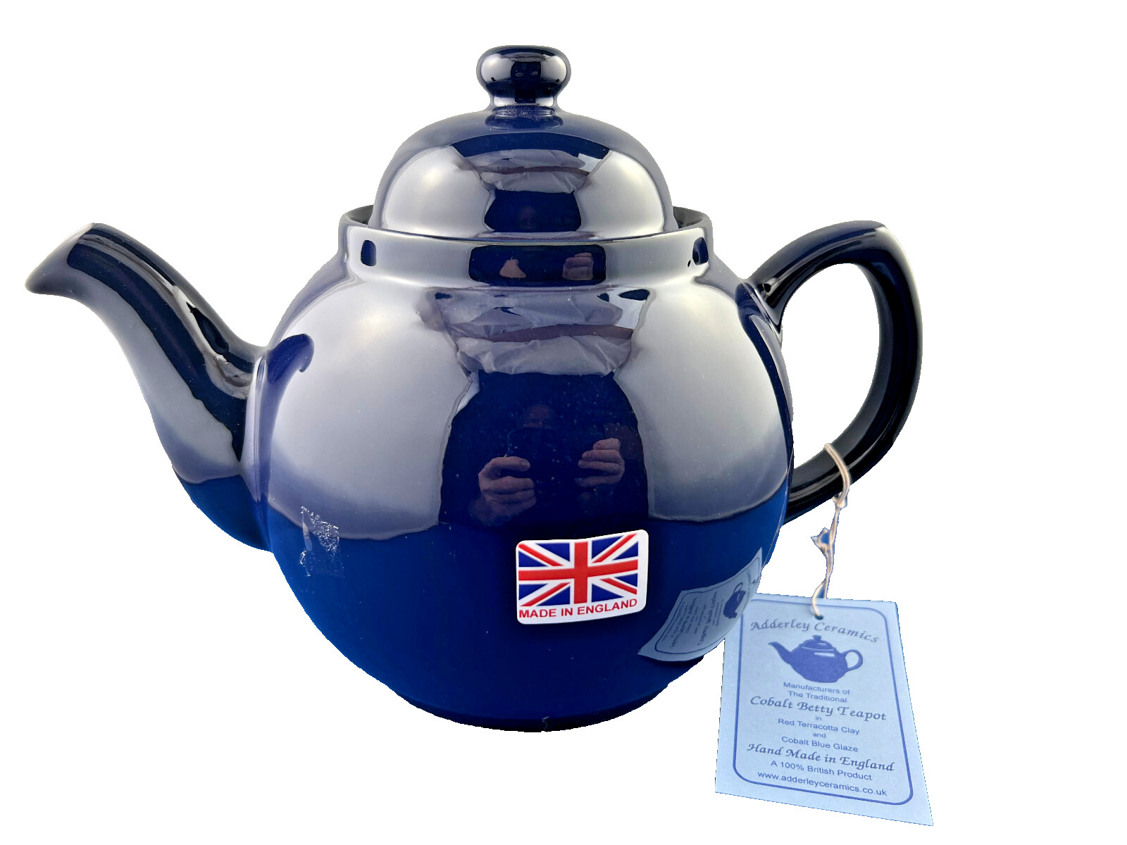 GENUINE COBAL BETTY, Red Clay, Rockingham Glaze,  8 Cup Tea Pot, MADE IN ENGLAND