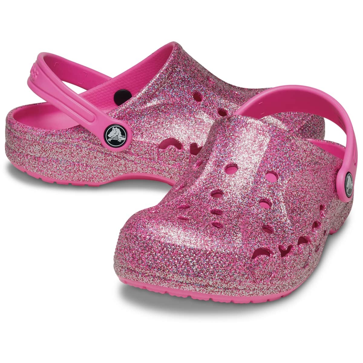 Crocs Kids Baya Glitter Clog – Lightweight, Glitter Finish, Pivot Heel Strap
