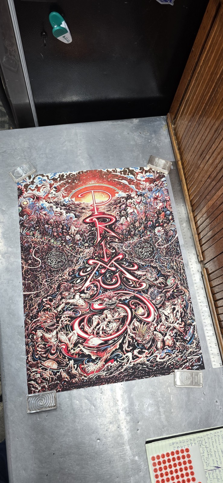 PRIMUS Signed Poster Boston MA Blue Hills Bank Pavilion 5-29-18 Miles Tsang