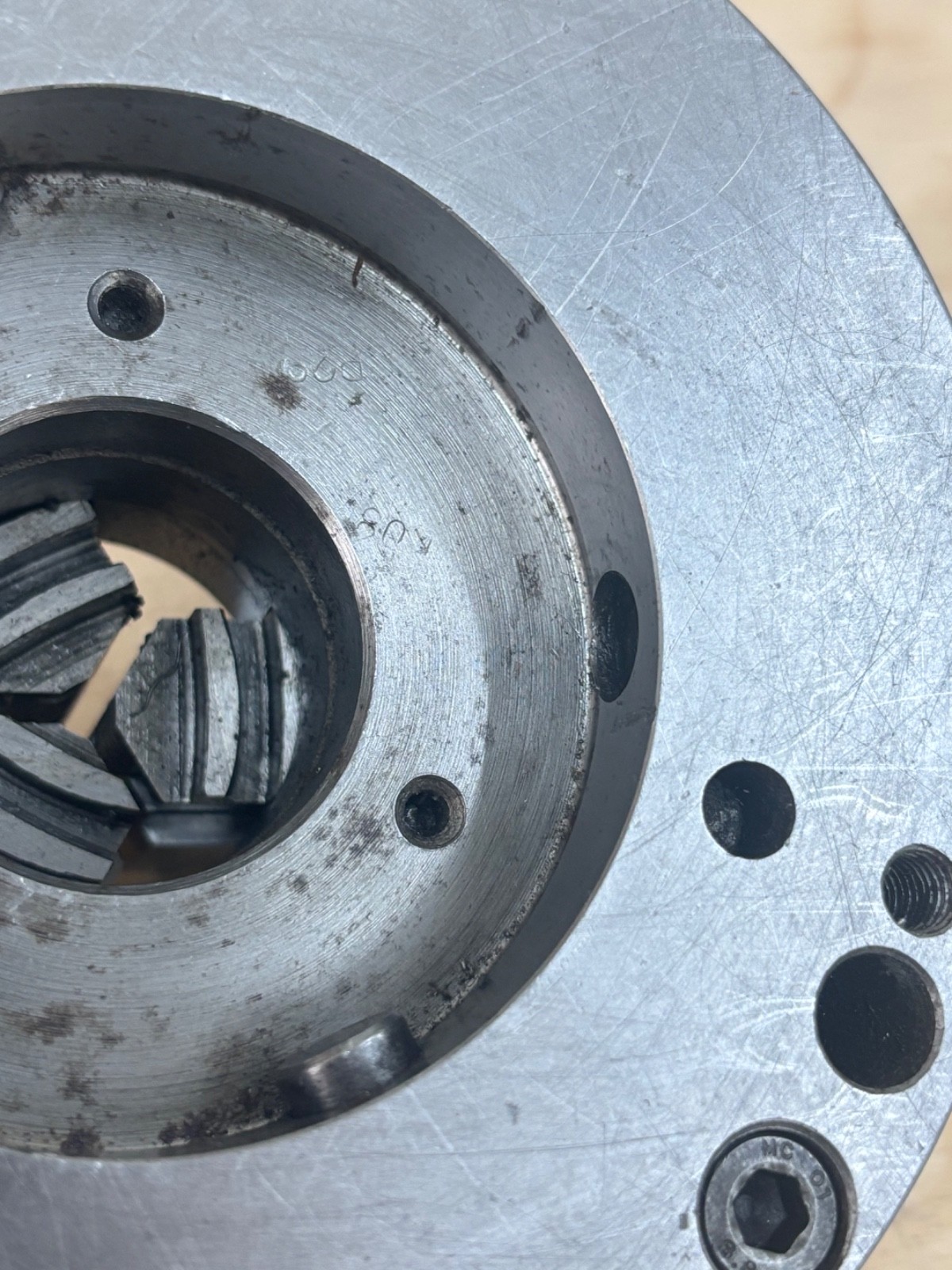 Bison Set Tru 6 1/4” 3 Jaw Metal Lathe Chuck With Reversible Jaws