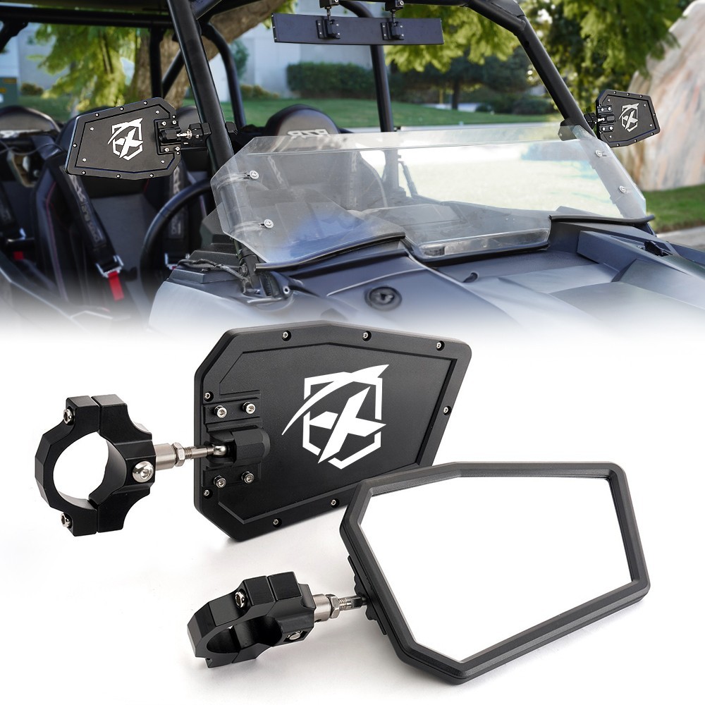 1.5"-2" UTV Rear View Side Mirrors for Can Am X3 Polaris RZR 570 XP 900 1000 4
