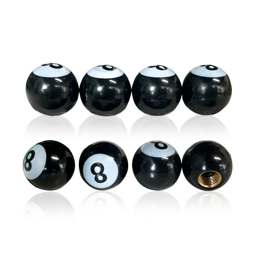 8Pcs Pool 8 Ball Tire/Wheel Car Tire Valve Stem Air Caps Cover for SUV Bicycle