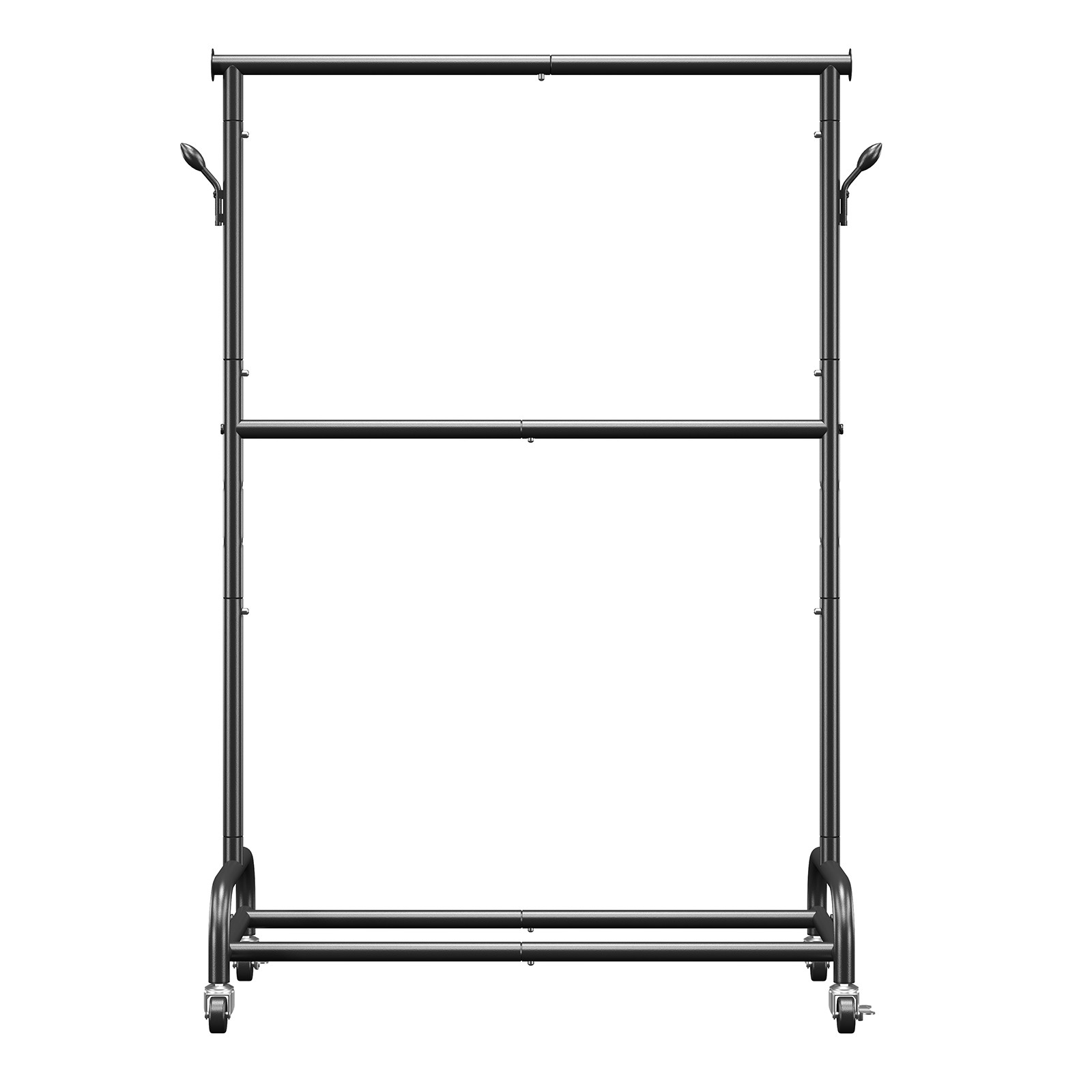 Uimoso Rolling Clothes Garment Rack with Wheels Adjustable Crossbar Side Hooks
