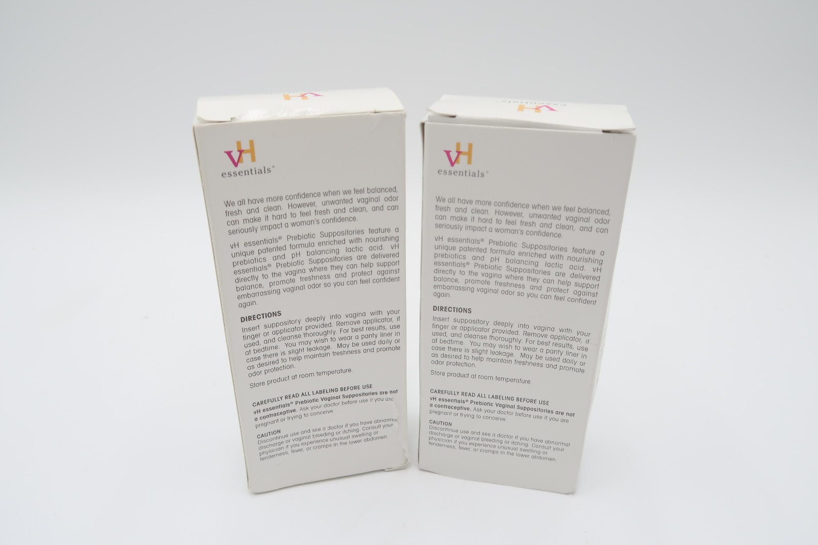 2x VH Essentials Prebiotic Vaginal Suppositories pH Balanced 15 Count - 30 Total