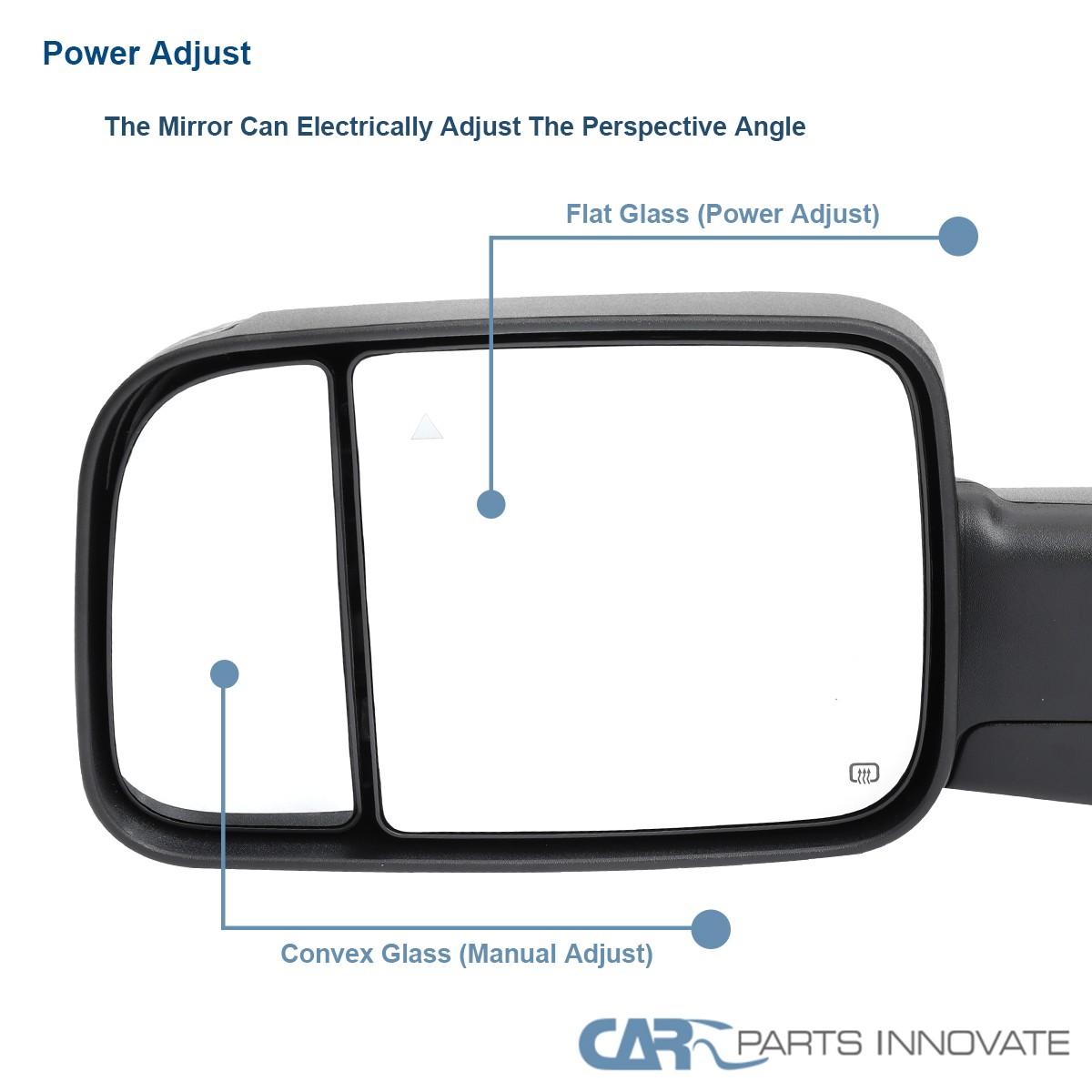 Fit 2019-2022 Ram 2500 3500 Rotatable Heat Towing Mirror+Puddle Left Driver Side