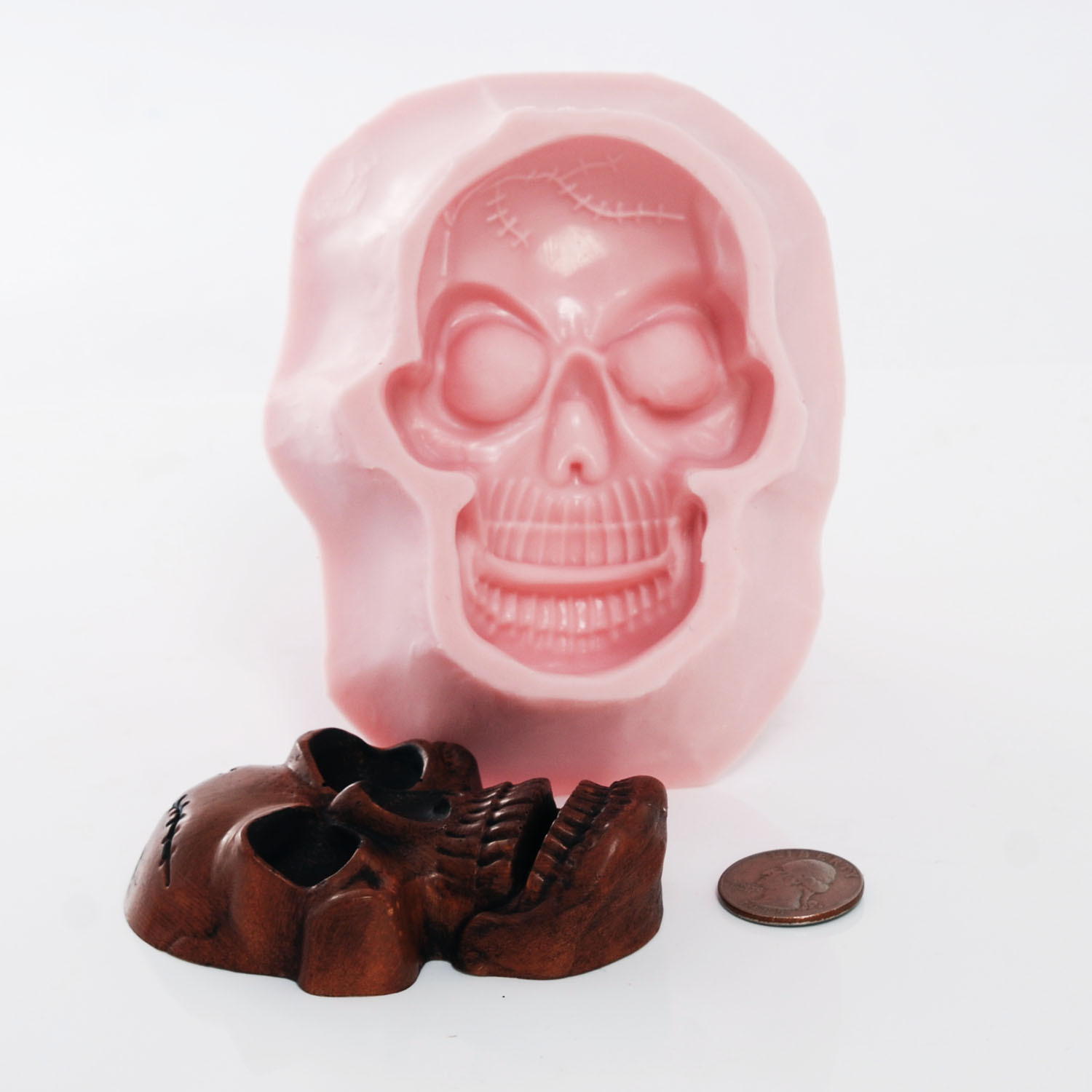 Large Skull Silicone Mold - Food Safe Chocolate - Soap, Wax, Resin, Clay (557)
