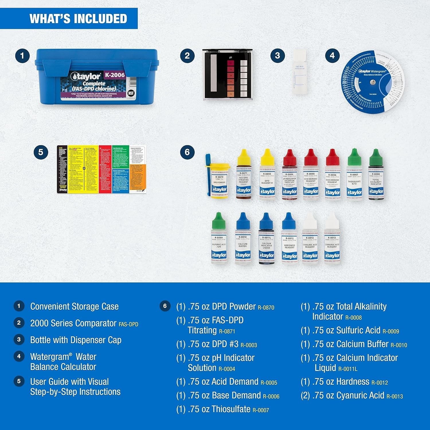 Taylor Pool Water Test Kit Complete Swimming Model No. K2006