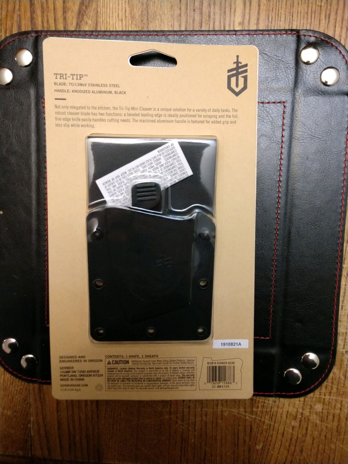 Gerber Tri Tip Mini Cleaver 2.9" 7Cr17MoV S.S. Blade Aluminum Handle + Sheath