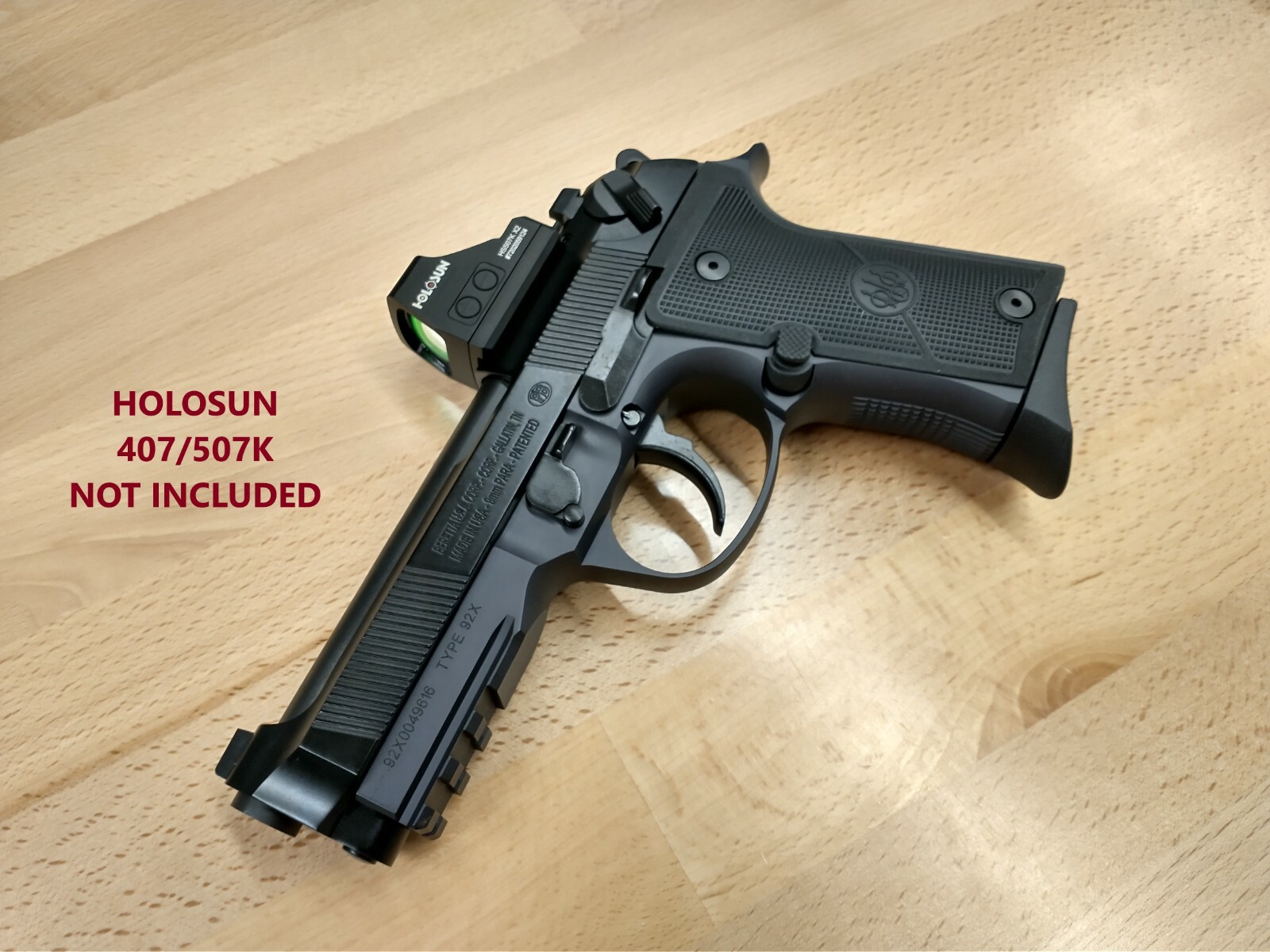 HOLOSUN 407K 507K RED DOT SIGHT MOUNT PLATE FOR BERETTA 92X RDO, MADE IN USA