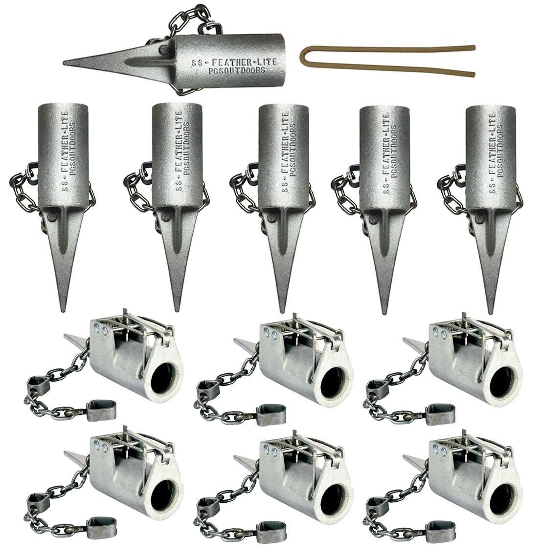 Feather Light Dog Proof Raccoon DP Coon Trap USA Made - 12 Traps & Setting Tool