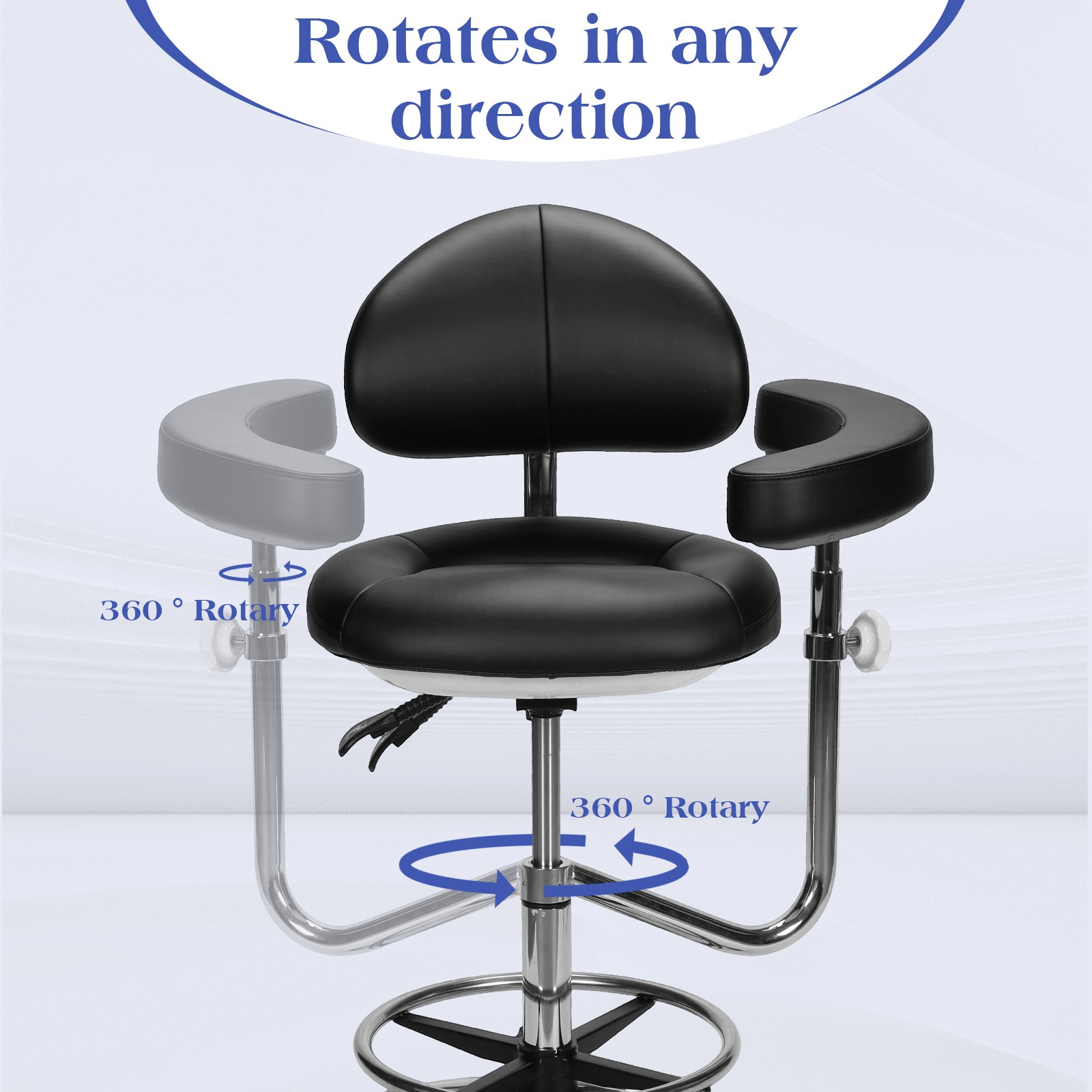 Dental Medical Microscope Stool with Armrest Dentist Surgeon Chair Microsurgical