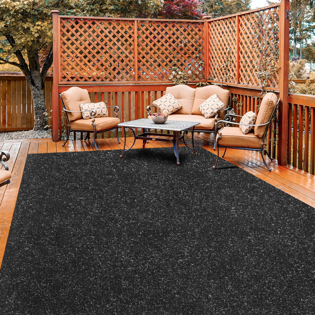 VEVOR Bass Boat Carpet Cutpile Marine Carpet 6 x 13 ft Charcoal Black In/Outdoor