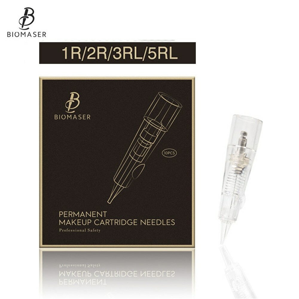 10Pcs 1R/RL Microblading Cartridge Needles For Biomaser Permanent Makeup Machine