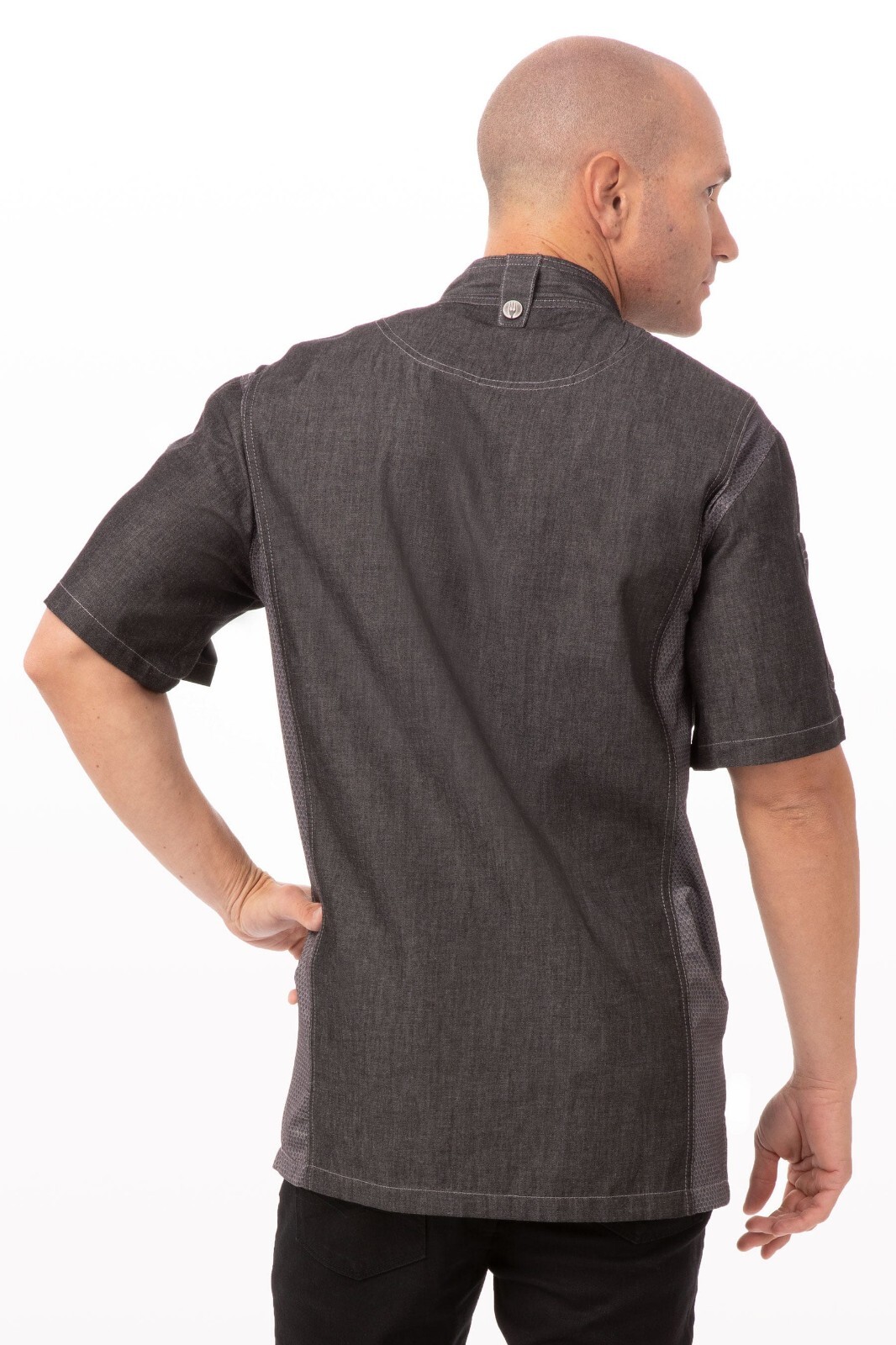 Chef Works Urban Delancey Chef Coat Mens M NWT Short Sleeve Stretch SEZ01