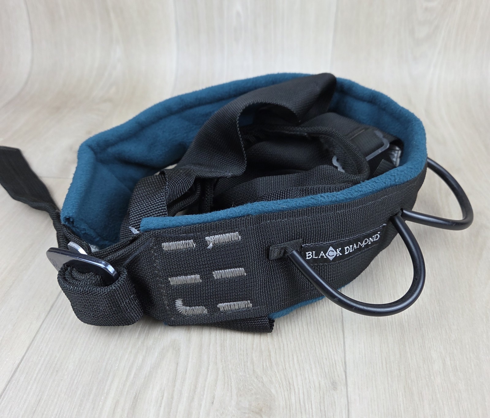 Black Diamond Bod Sit Harness MEDIUM Black & Blue Made in USA Rock Climbing Gear