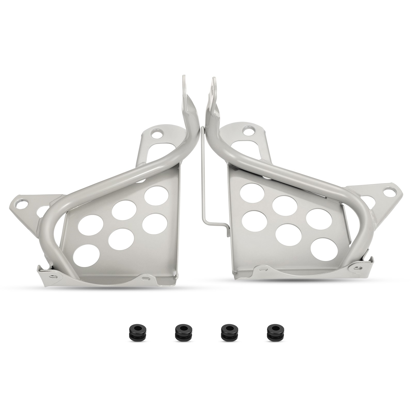 Left & Right Heel Guards Footrest For Yamaha Blaster 200 YFS200 1990-2006 Silver