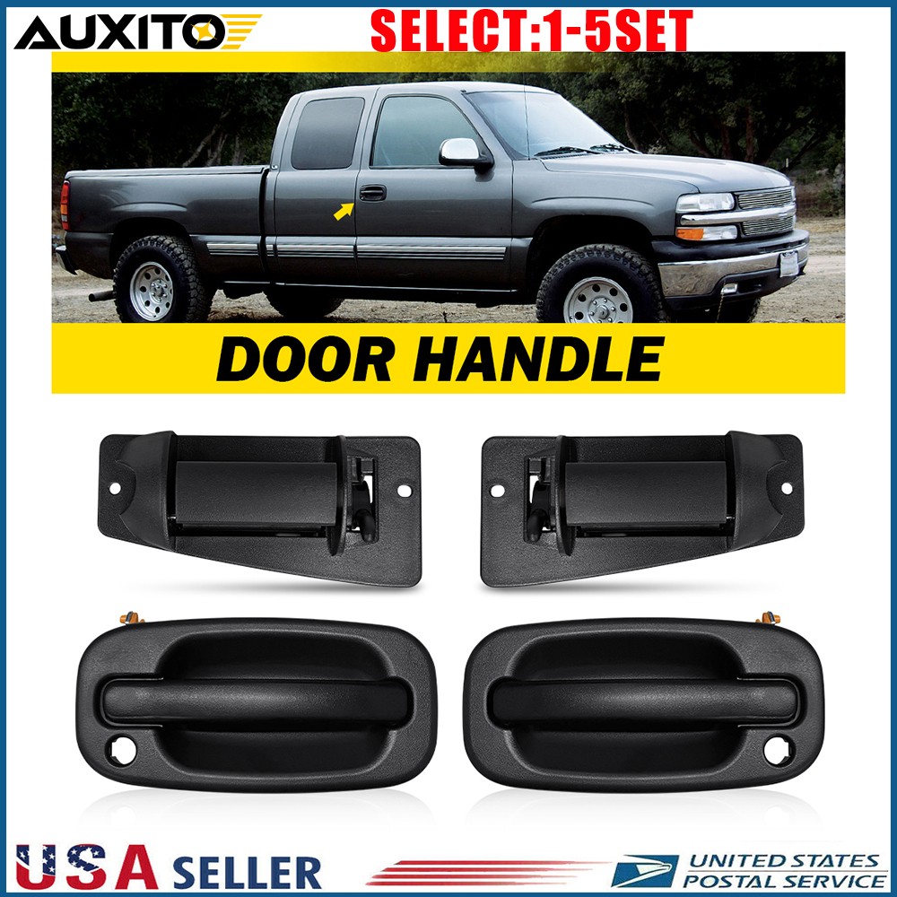 LH RH Front Rear Door Handles Textured Black For GMC Sierra 3500 2001-2007 4-20X