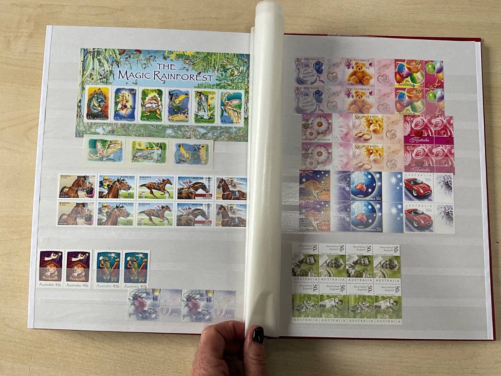 Australia Stamps 2002-2004 MNH Booklets Blocks Sets in 32 sided stock book #SA11