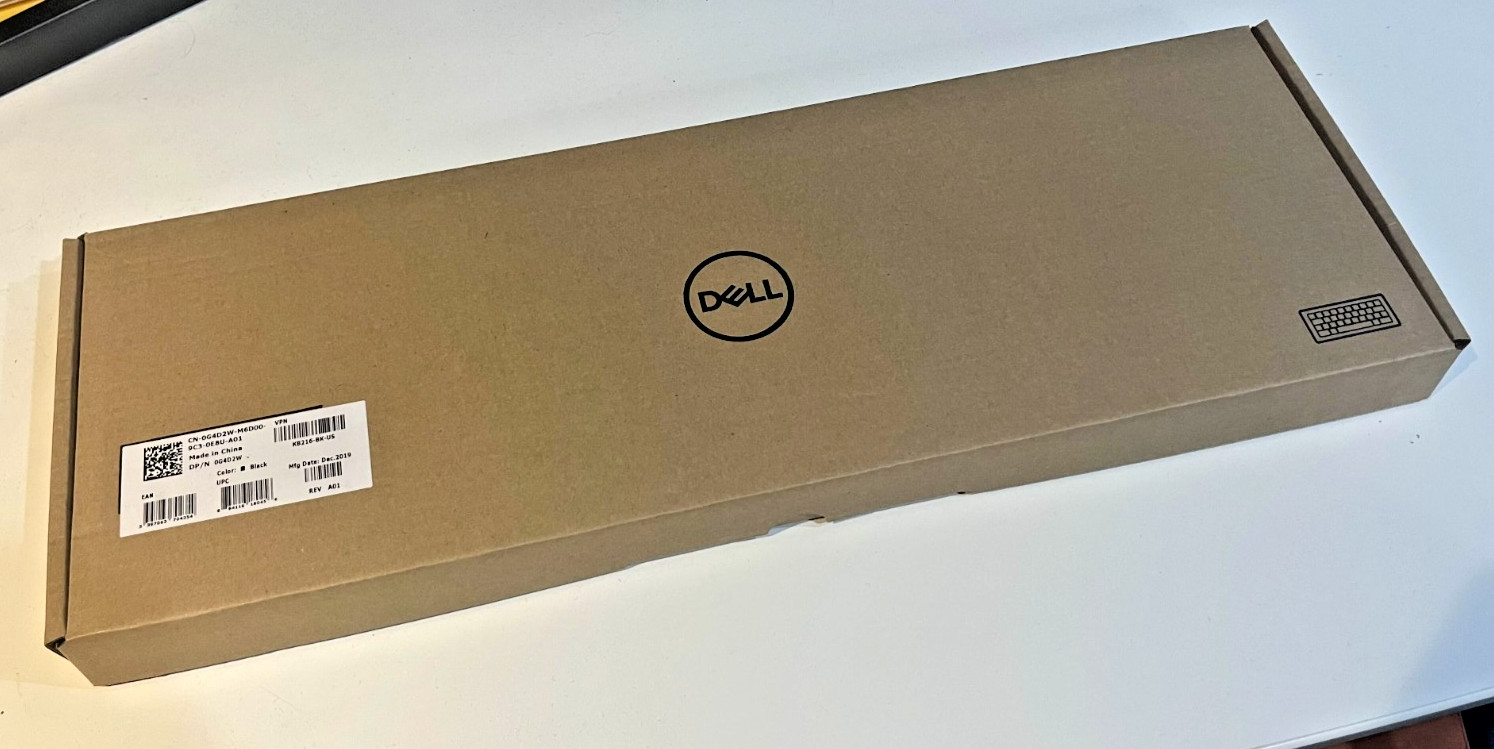 New Dell Wired USB Keyboard KB216d, KB216p Black Quiet Keys