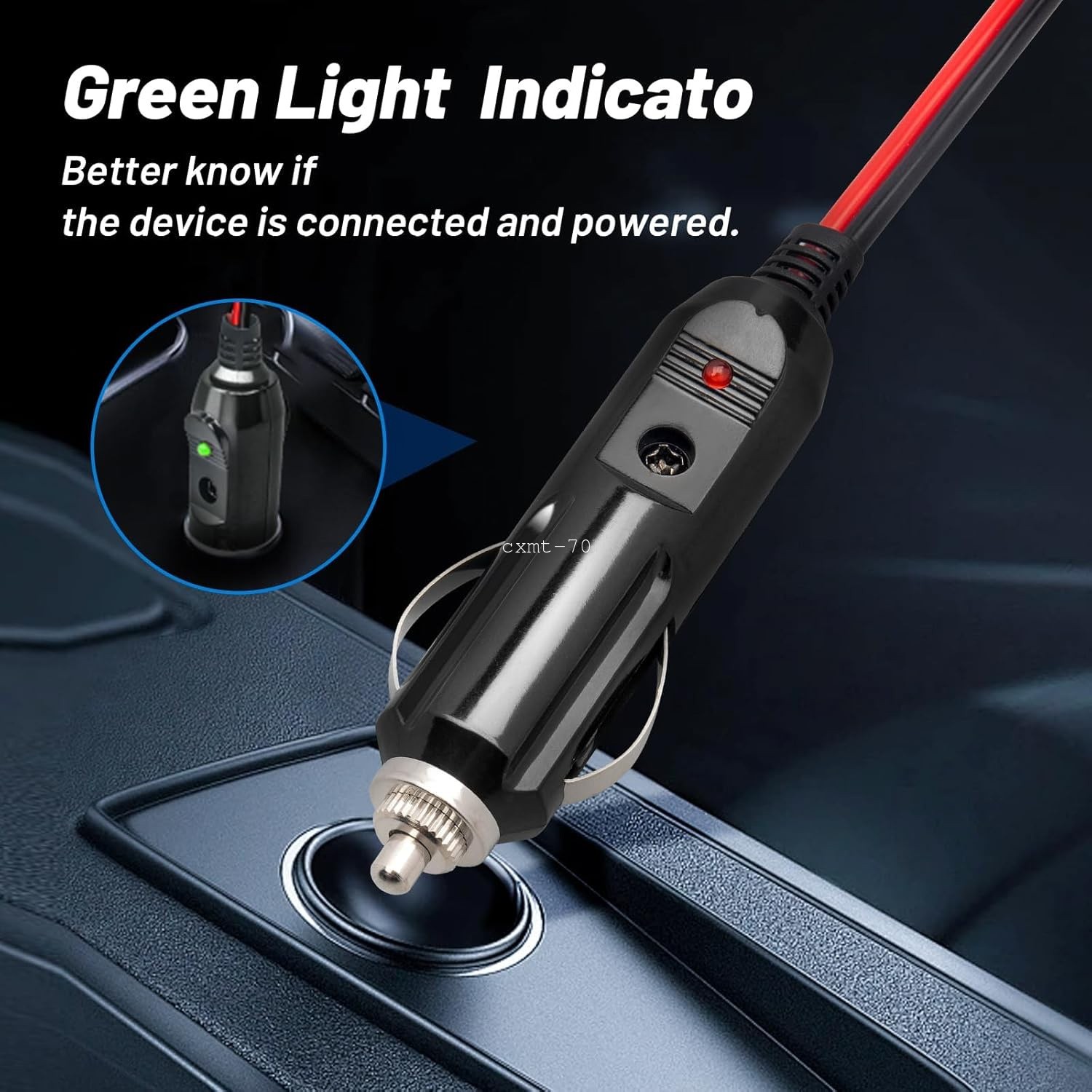 2x CB Power Cord 12V 3-Pin Plug Cigarette Lighter Socket 4.9ft for CB Ham Radio