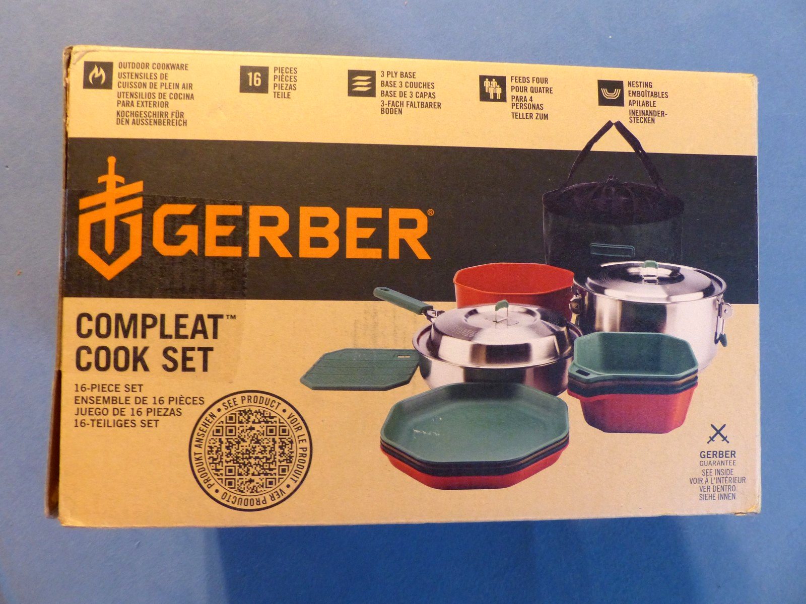 Gerber Gear 16 Piece ComplEAT Cook Set - Dishwasher-Safe Camping Cookware