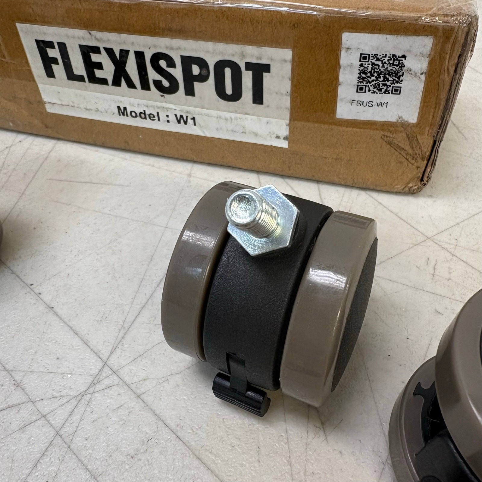 Flexispot Standing Desk Casters W1, Set of 4, Office Desk Wheels - Gray/Black