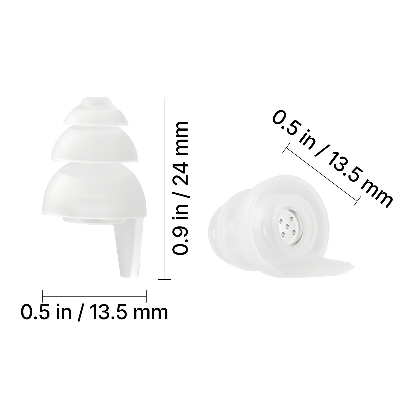 Concert Ear Plugs 2 Pairs High Fidelity SNR 27 dB Silicone Music Earplugs