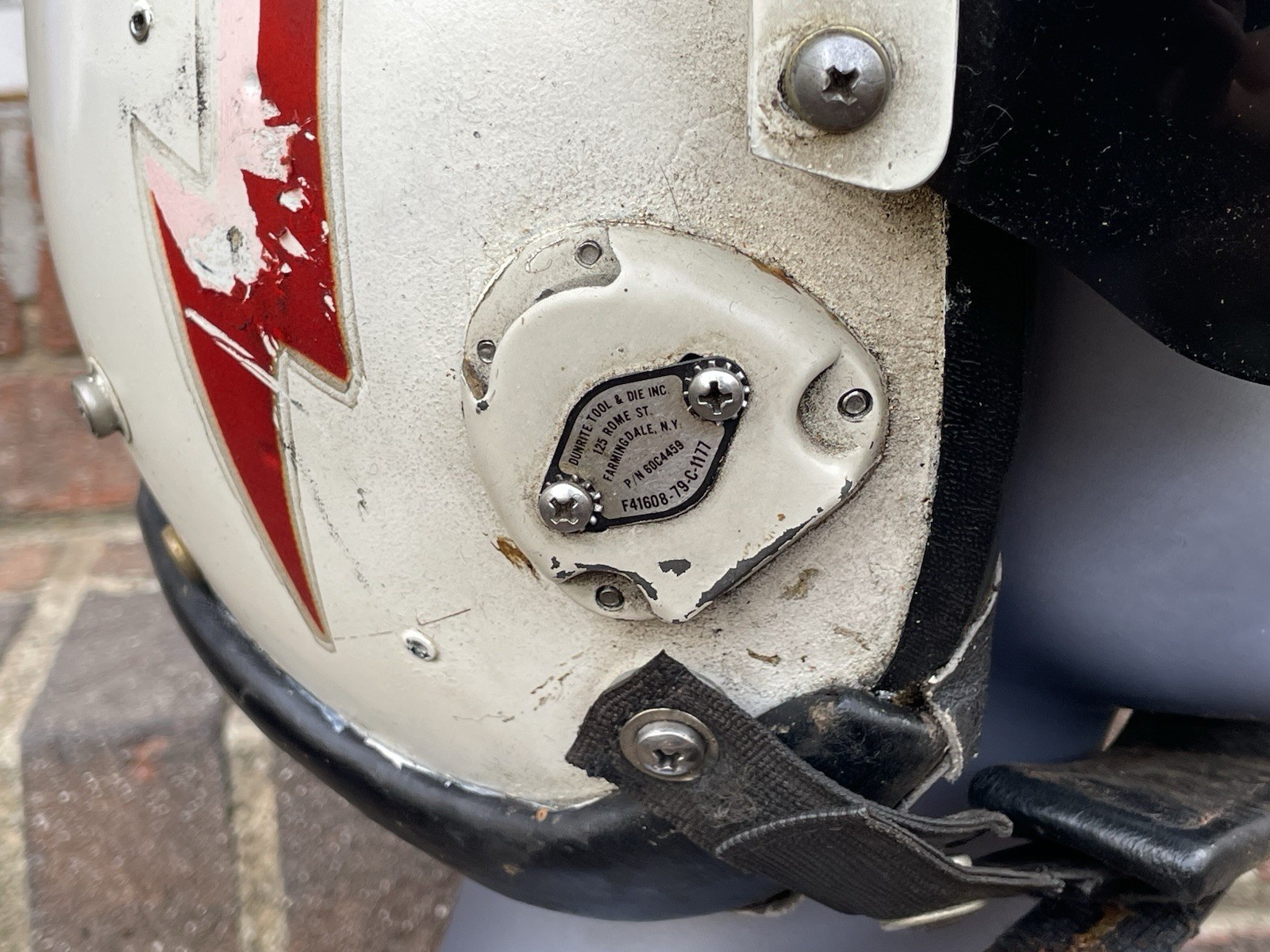 Vtg HGU-26 Dual Visor Gentex Flight Fighter Pilot Helmet Partial decals