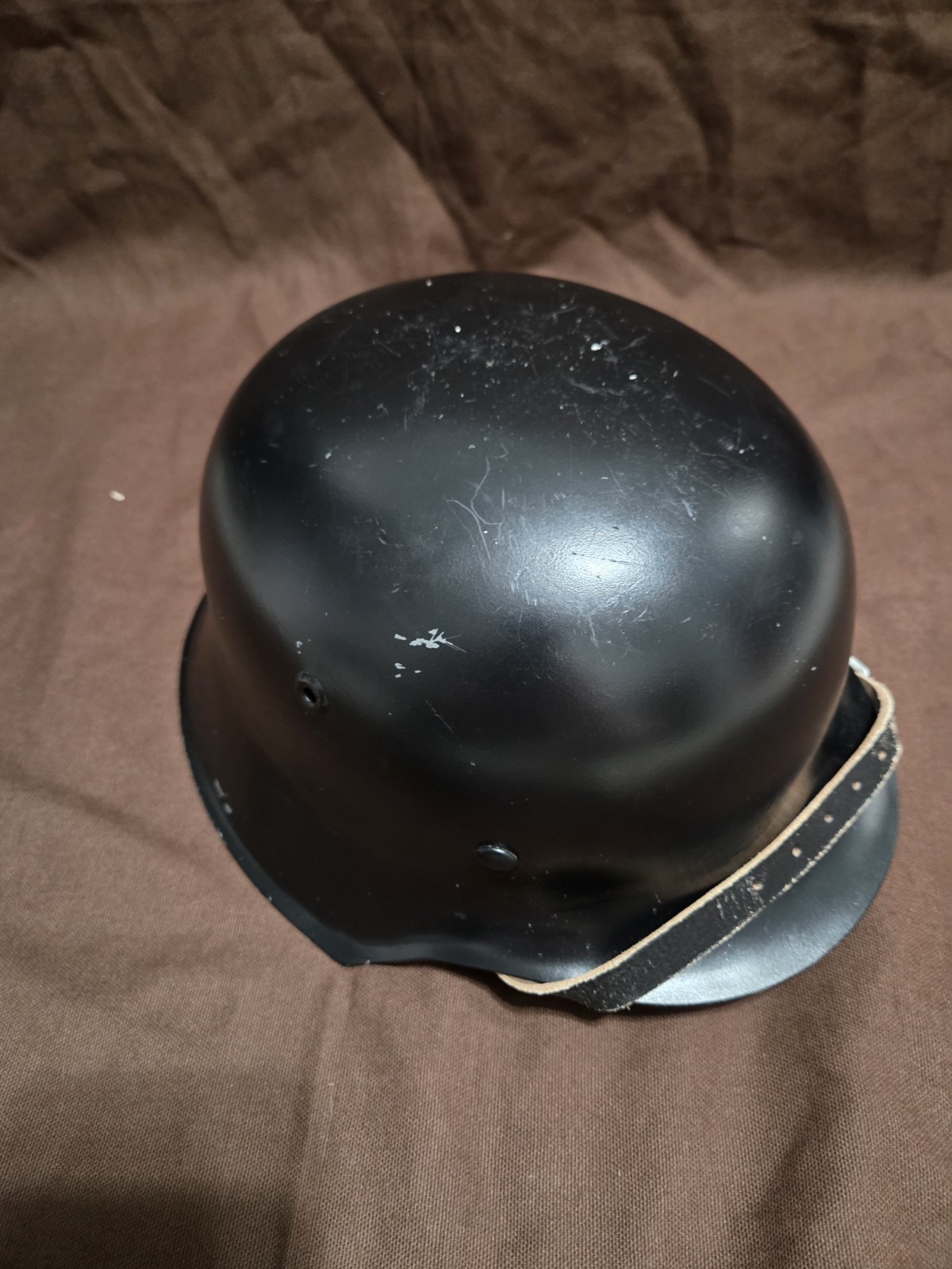 WWII German Repro Helmet Painted Black