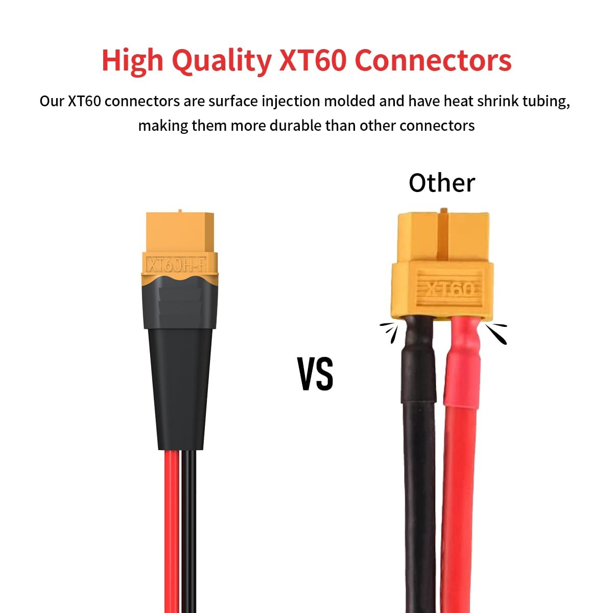 12AWG 1FT XT60 Extension Cable, Female to Male Connector for 1FT,